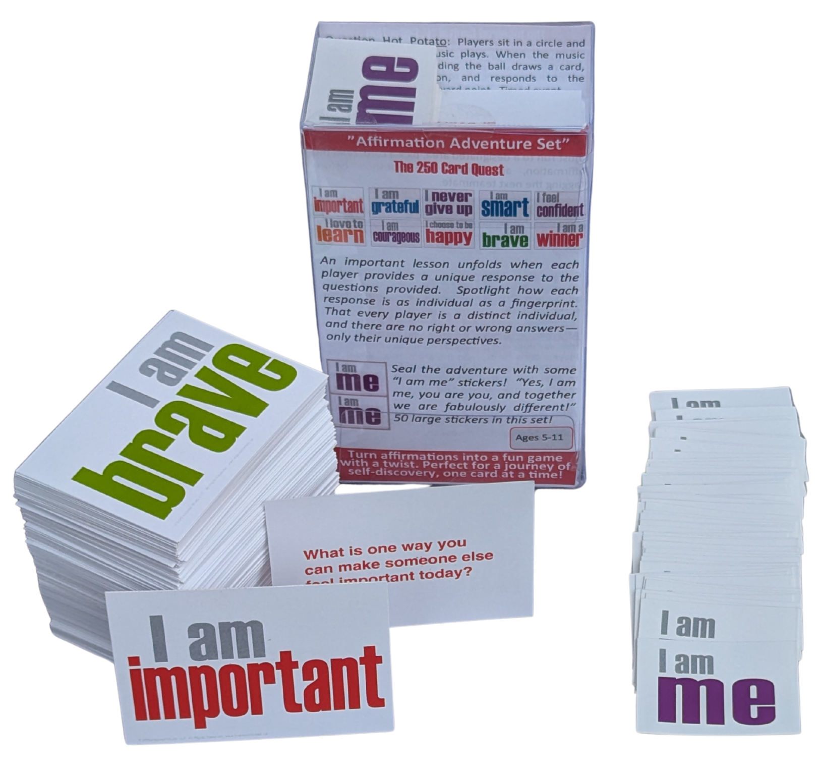 Affirmation Adventure Set - 250 Card Quest - Ages 5-11